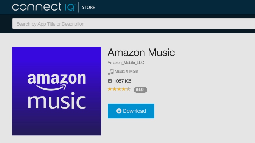Amazon Music Garmin Connect IQ